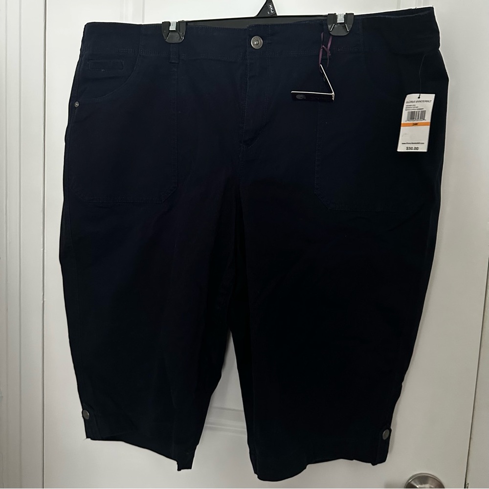 Gloria Vanderbilt size 24W Bianca Cargo Skimmer in midnight affair blue